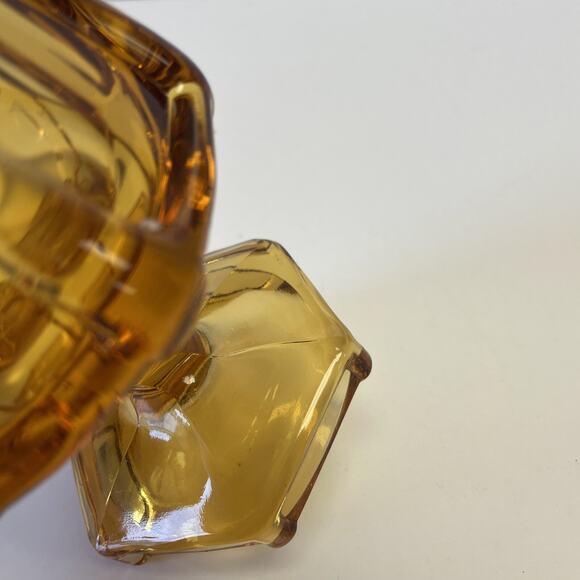 Stunning Vintage MCM Viking Glass 14" Amber Swung Vase - Epic Column - Picture 5 of 11